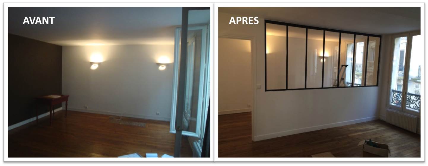 Verrière pour séparer une chambre et un salon