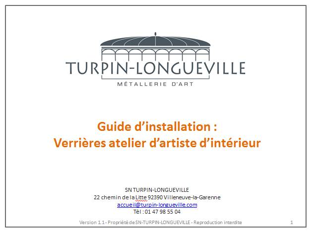 Guide d'installation des verrières atelier d'artiste Turpin-Longueville